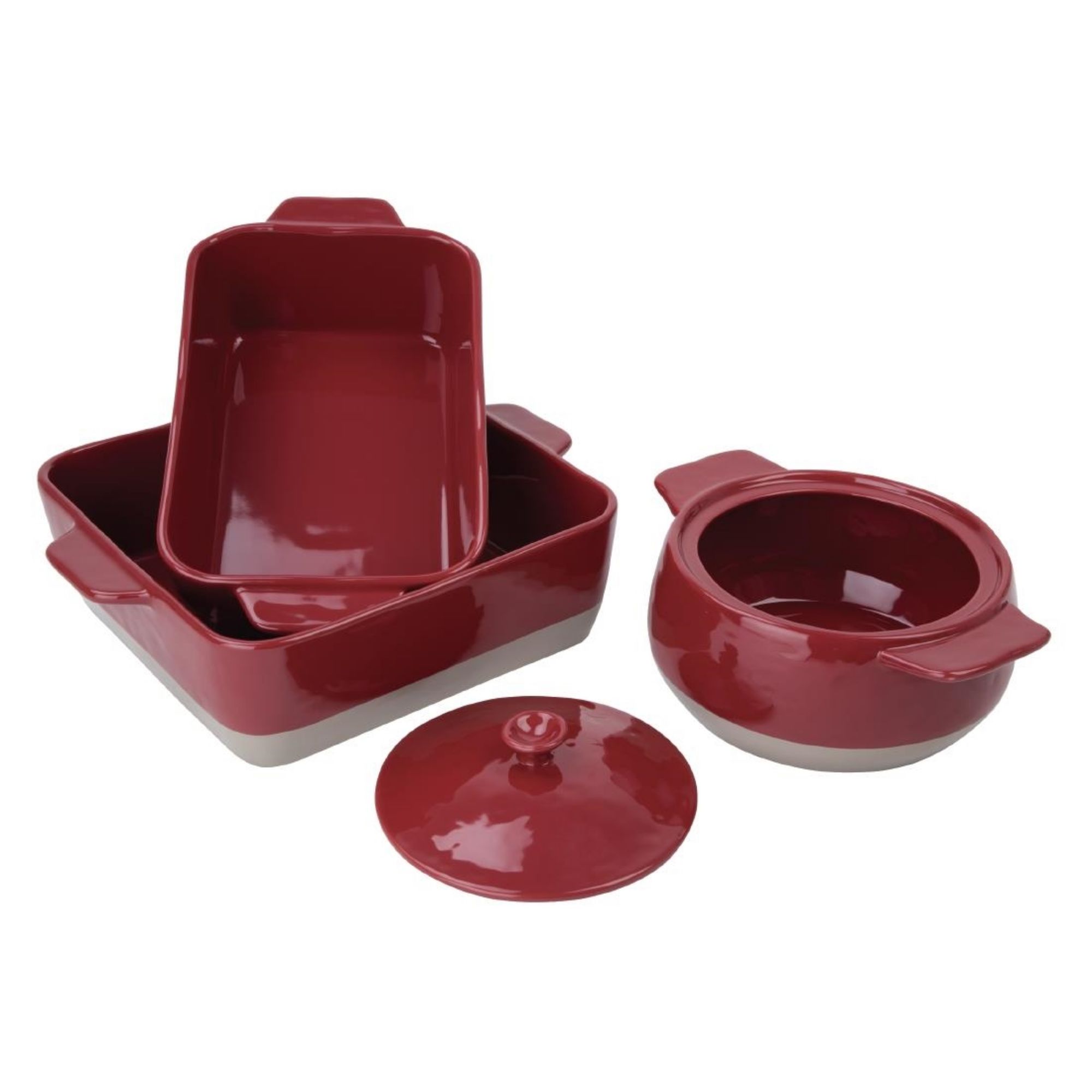 Picture of Olympia Red And Taupe Ceramic Roasting Dish 4.2Ltr