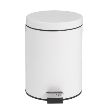 Picture of Bolero Pedal Bin White 5ltr