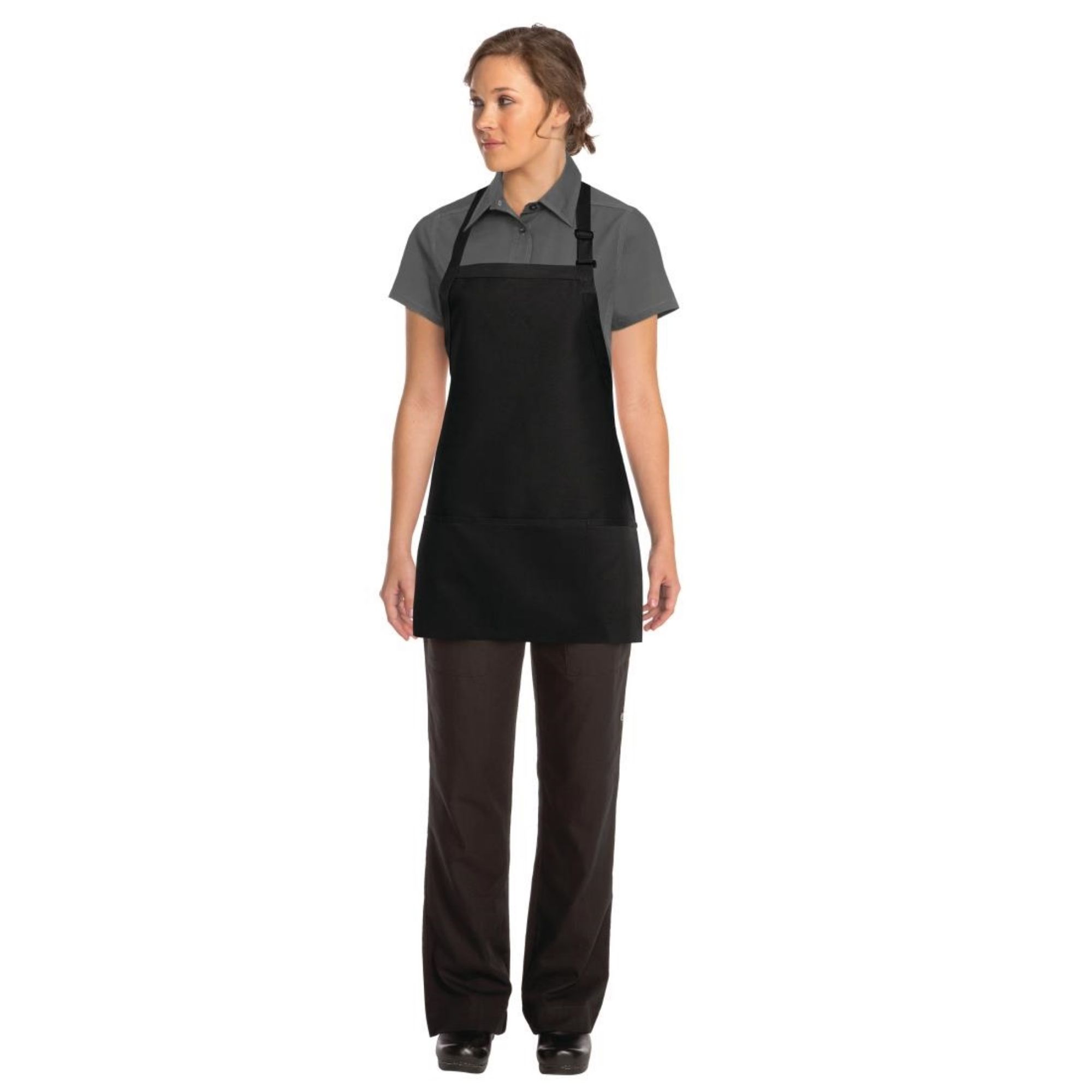 Picture of Chef Works Three Pocket Bib Apron Black