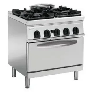 Picture of Tecnoinox PFG8V7 Medium Duty 4 Burner Range With Electric Fan Oven