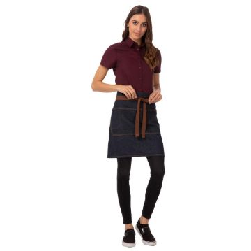 Picture of Chef Works Urban Memphis Half Bistro Apron Indigo