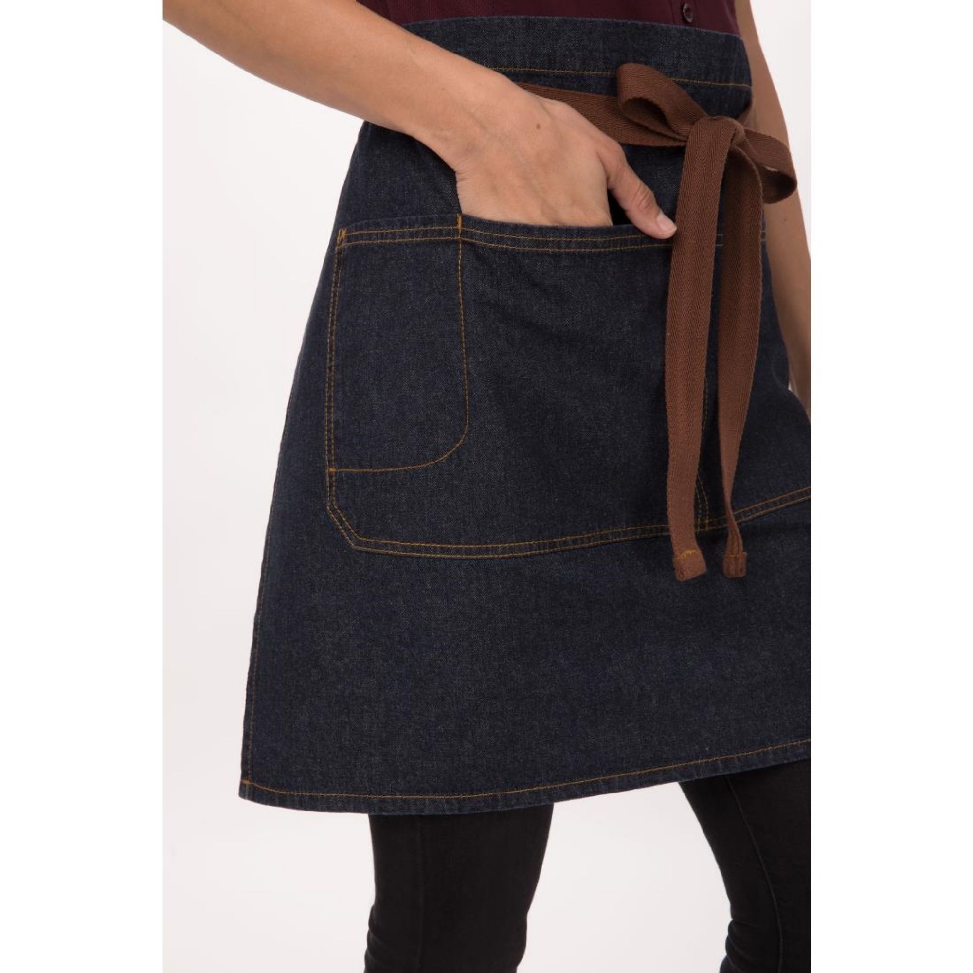 Picture of Chef Works Urban Memphis Half Bistro Apron Indigo