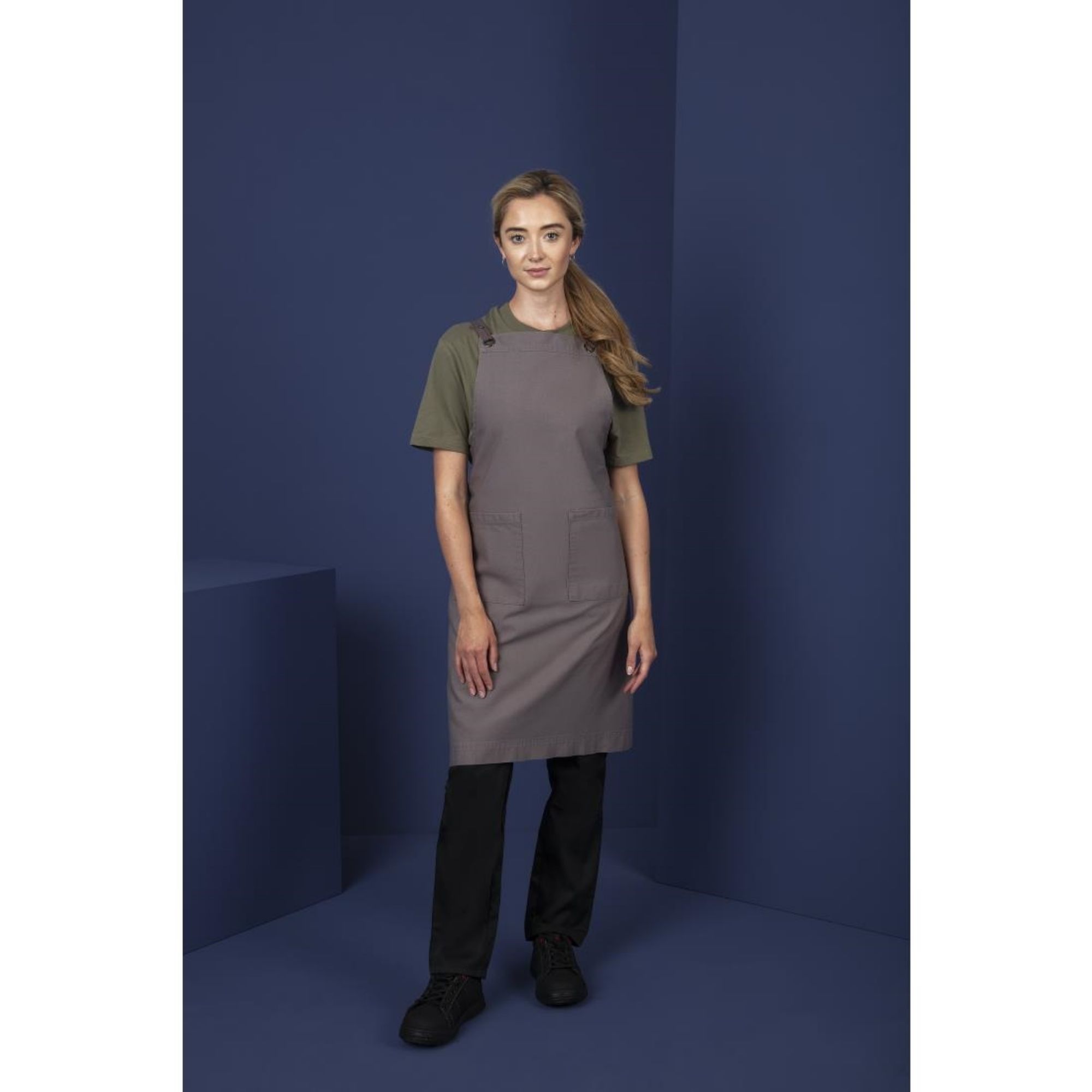 Picture of Southside Cotton Canvas Bib Apron Washed Grey