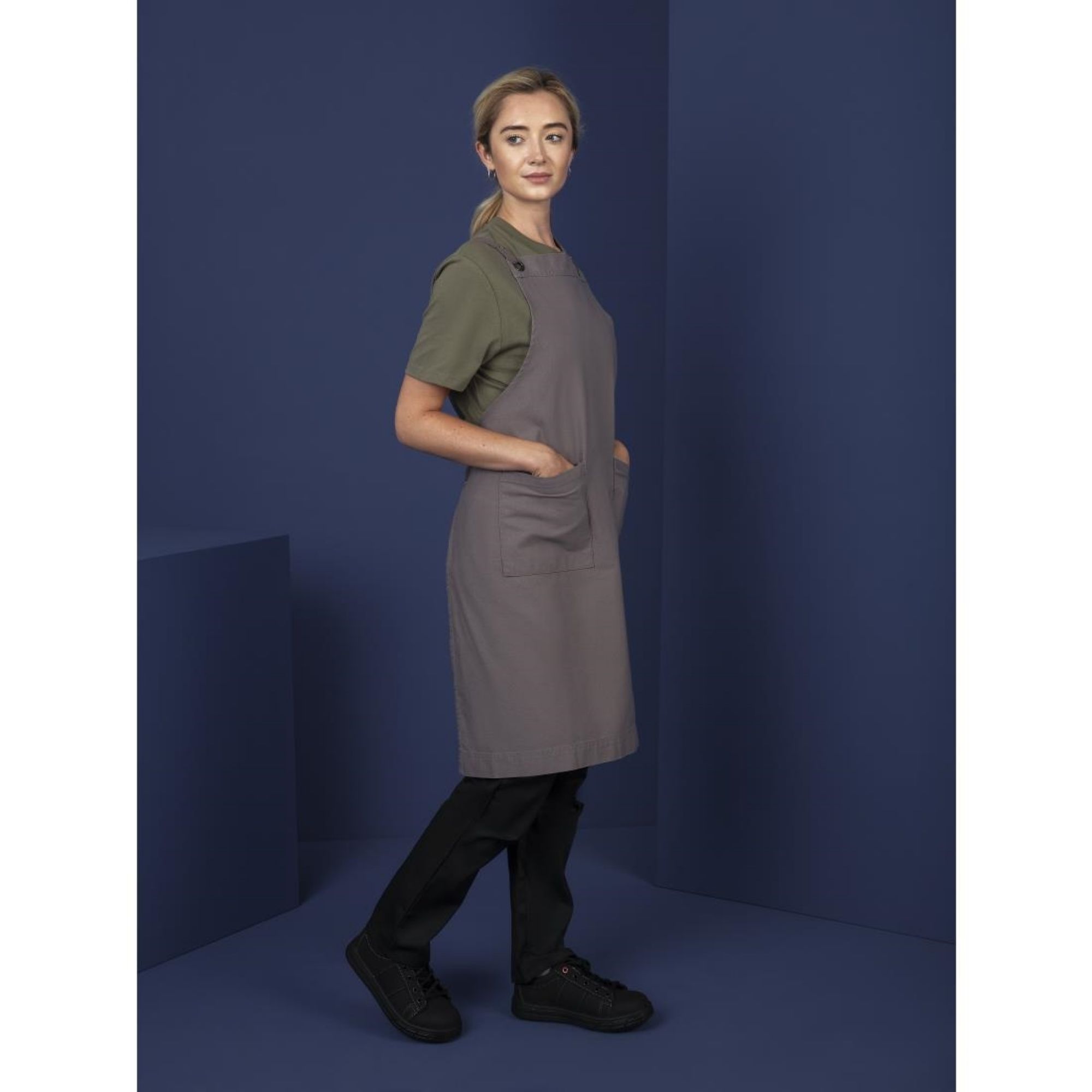 Picture of Southside Cotton Canvas Bib Apron Washed Grey