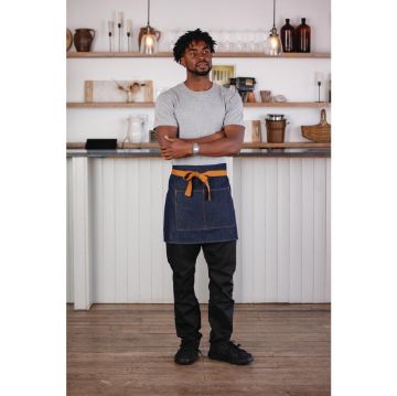 Picture of Southside Waist Apron Denim Blue Tan Ties