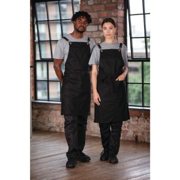 Picture of Southside Linen Blend Bib Apron Black