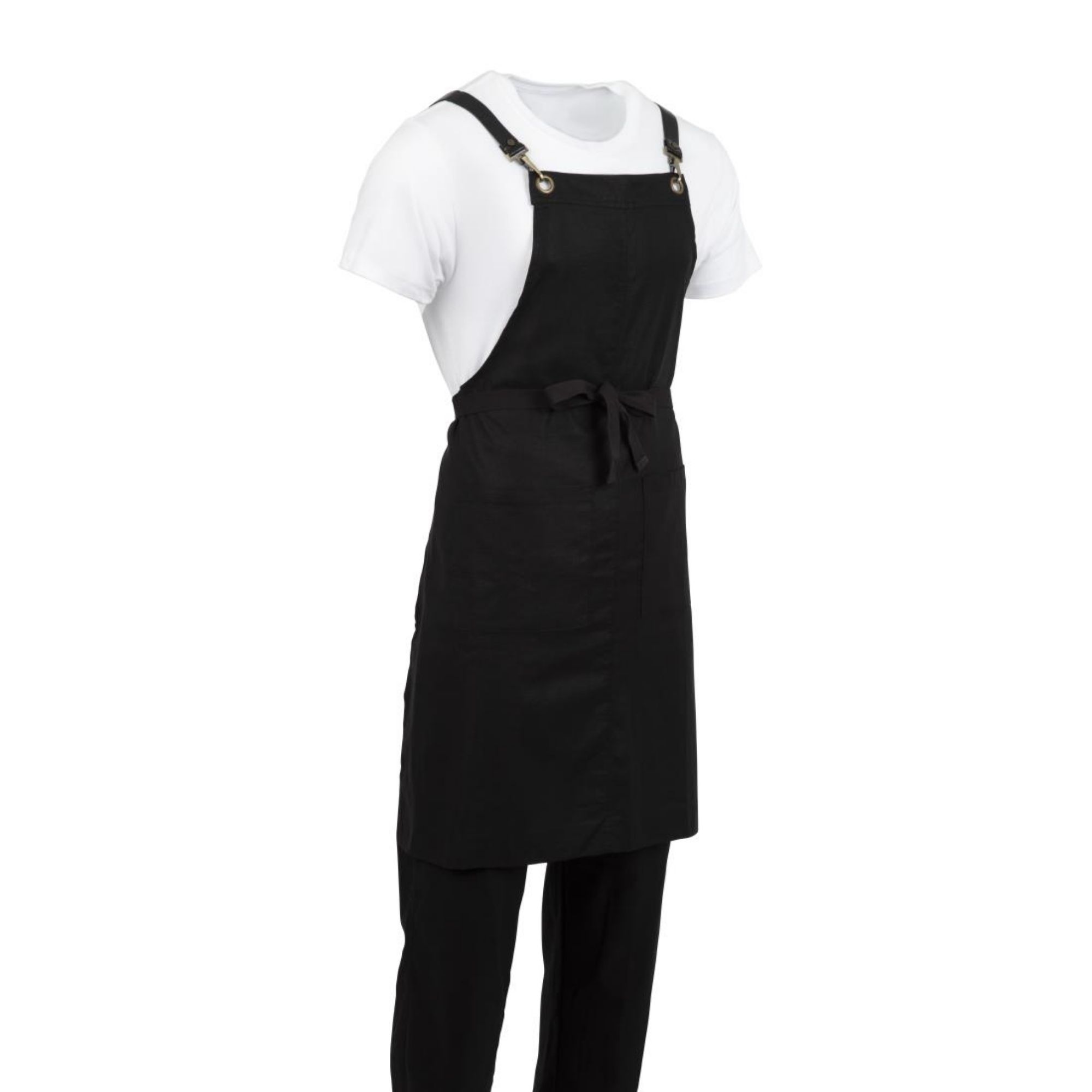 Picture of Southside Linen Blend Bib Apron Black
