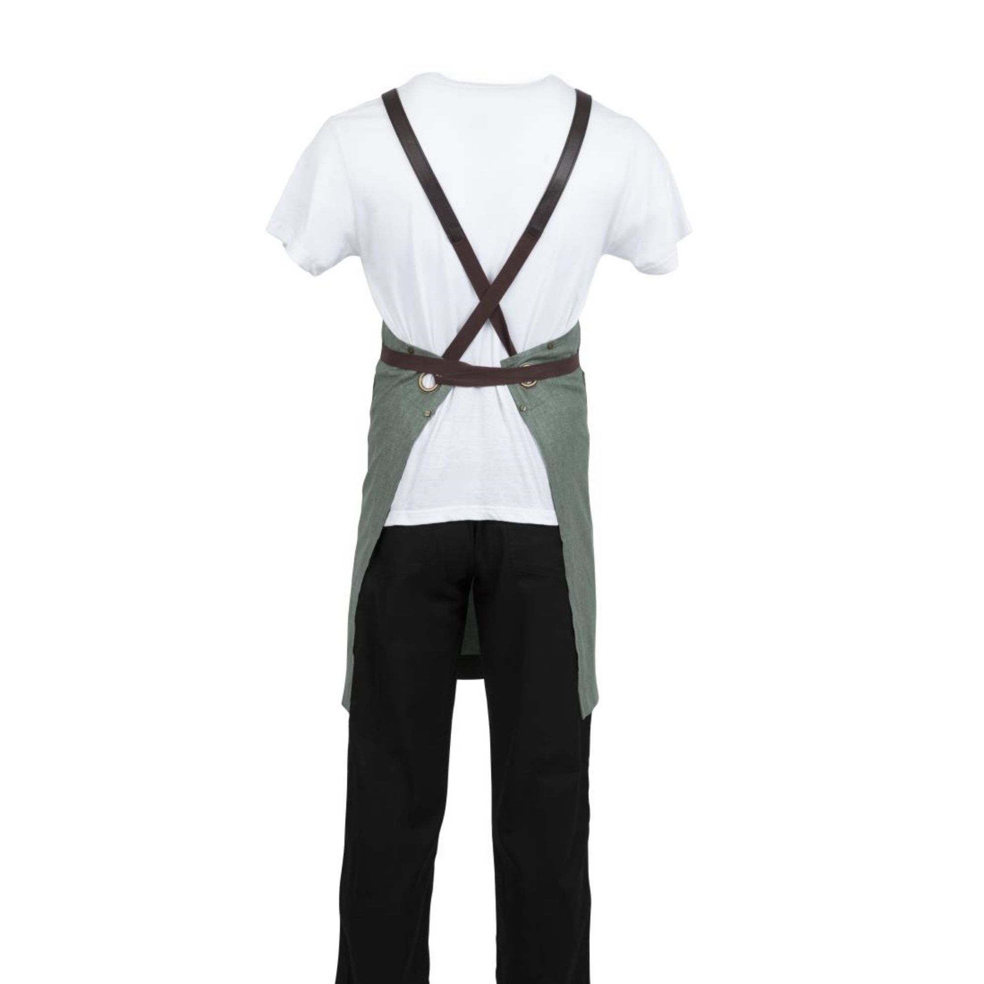 Picture of Southside Linen Blend Bib Apron Forest Green