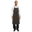 Picture of Chef Works Premium Woven Bib Apron Black and White Stripe
