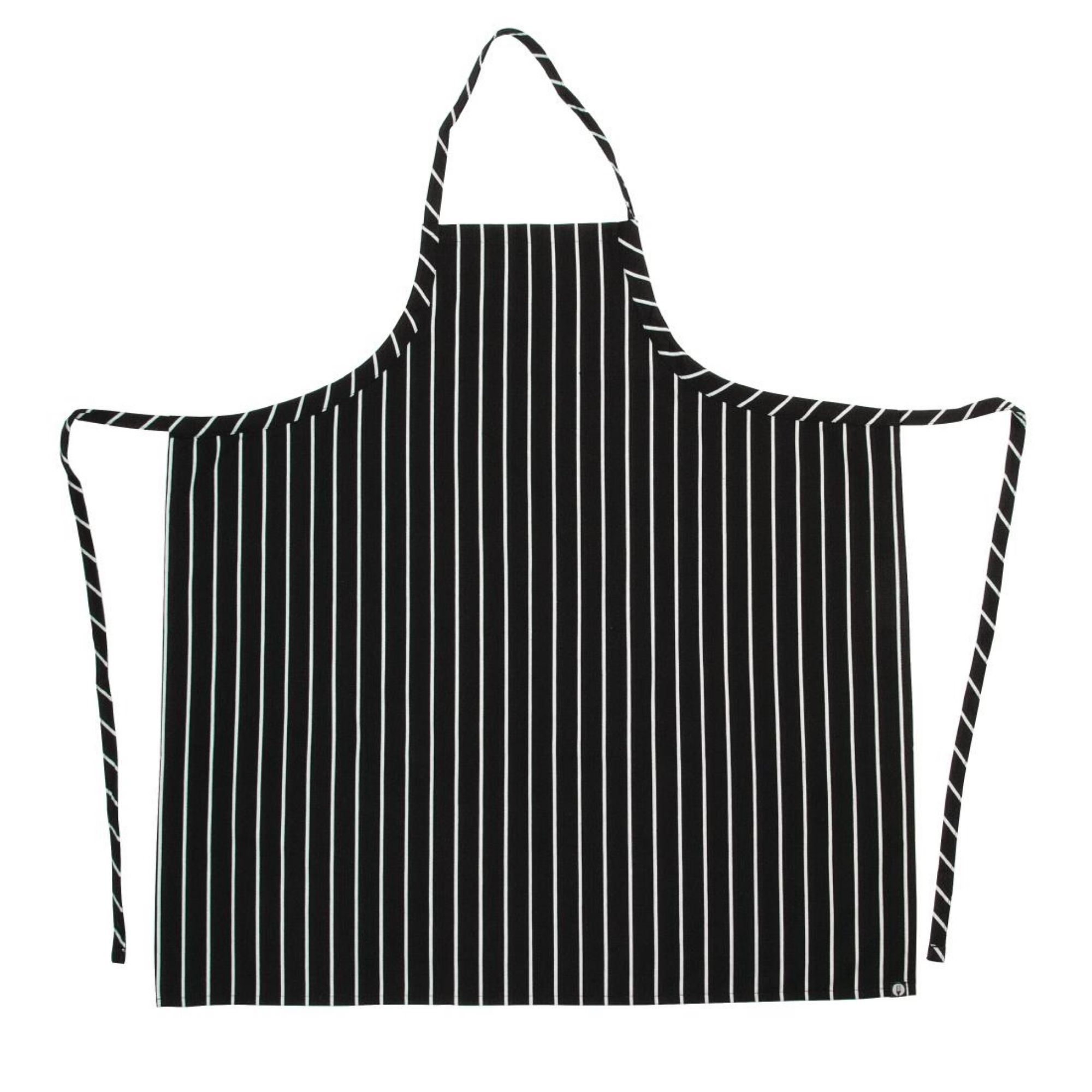 Picture of Chef Works Premium Woven Bib Apron Black and White Stripe