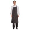 Picture of Chef Works Premium Woven Bib Apron Black and White Stripe