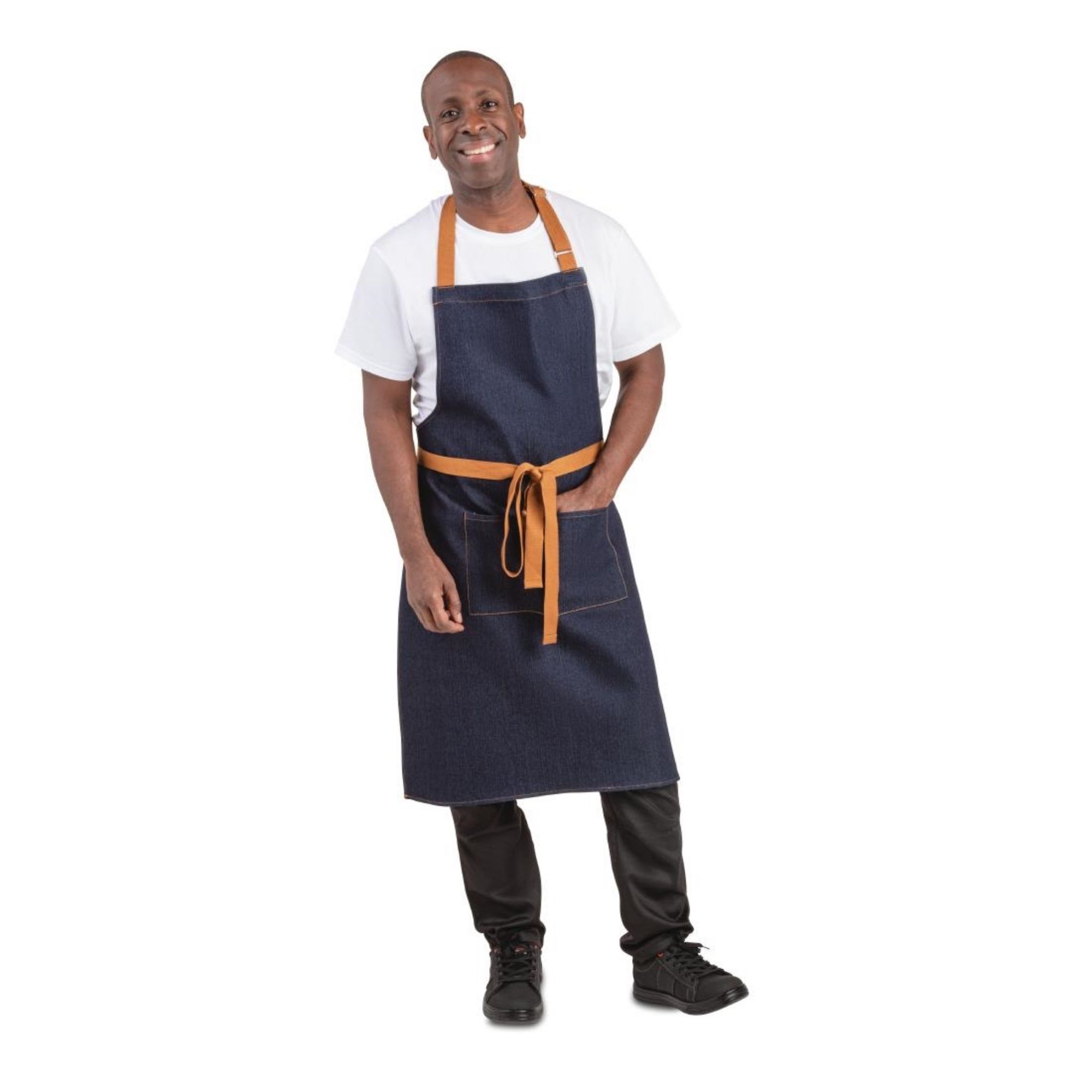 Picture of Southside Bistro Apron Denim-Blue With Tan Ties