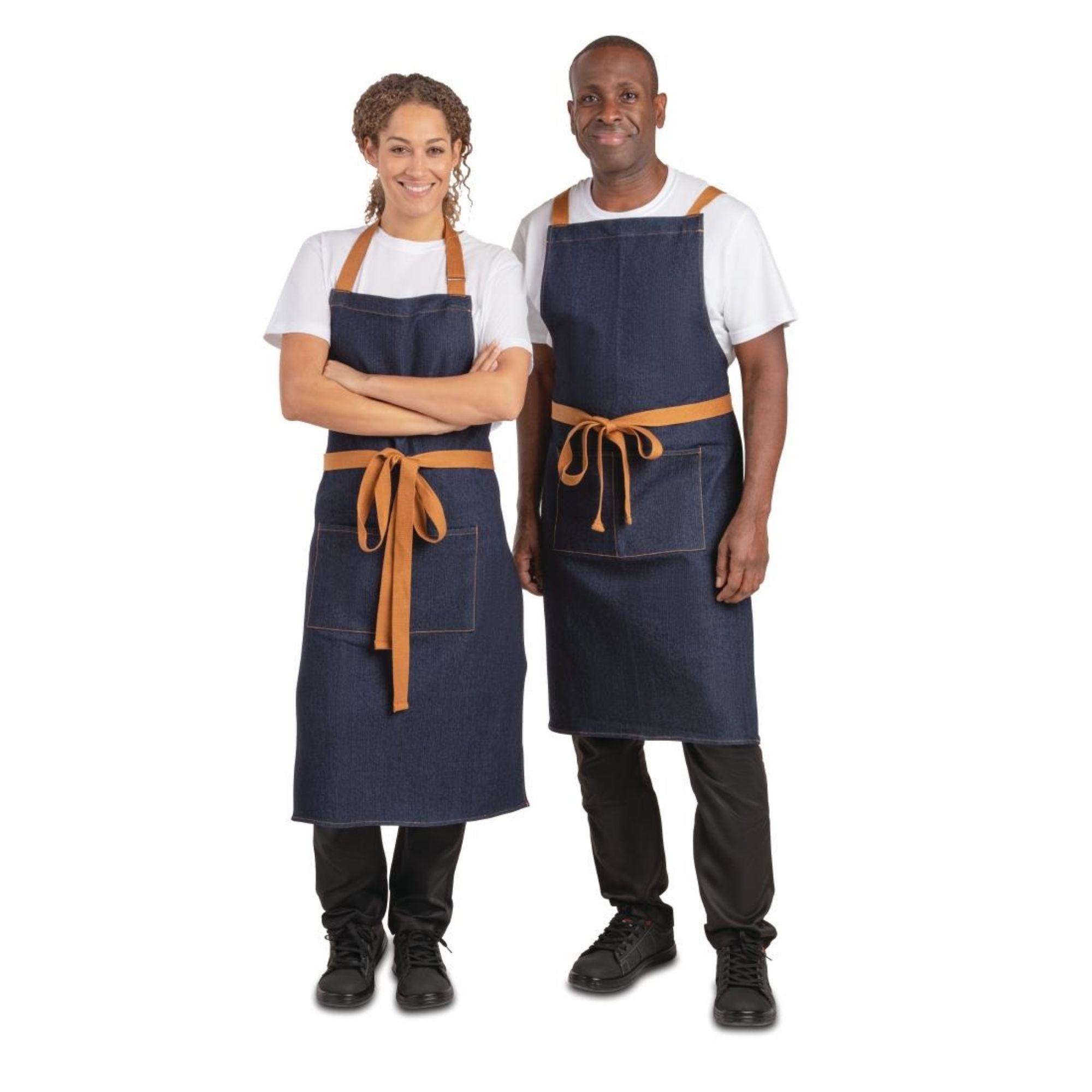 Picture of Southside Bistro Apron Denim-Blue With Tan Ties