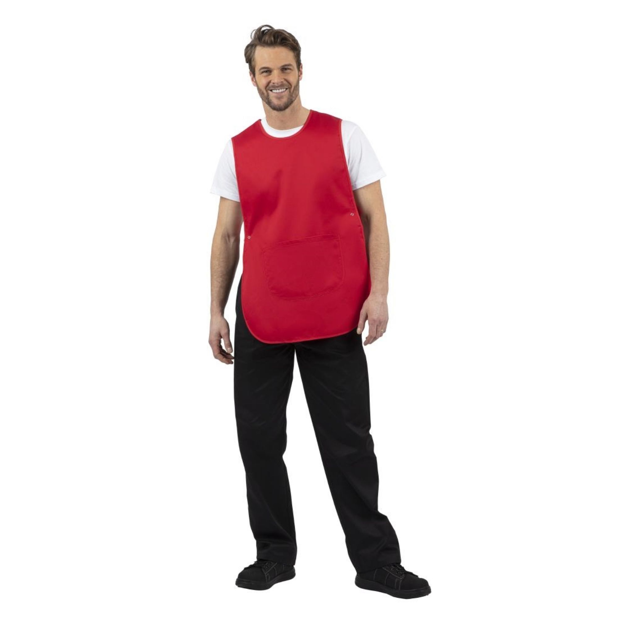 Picture of Whites Tabard With Pocket Red