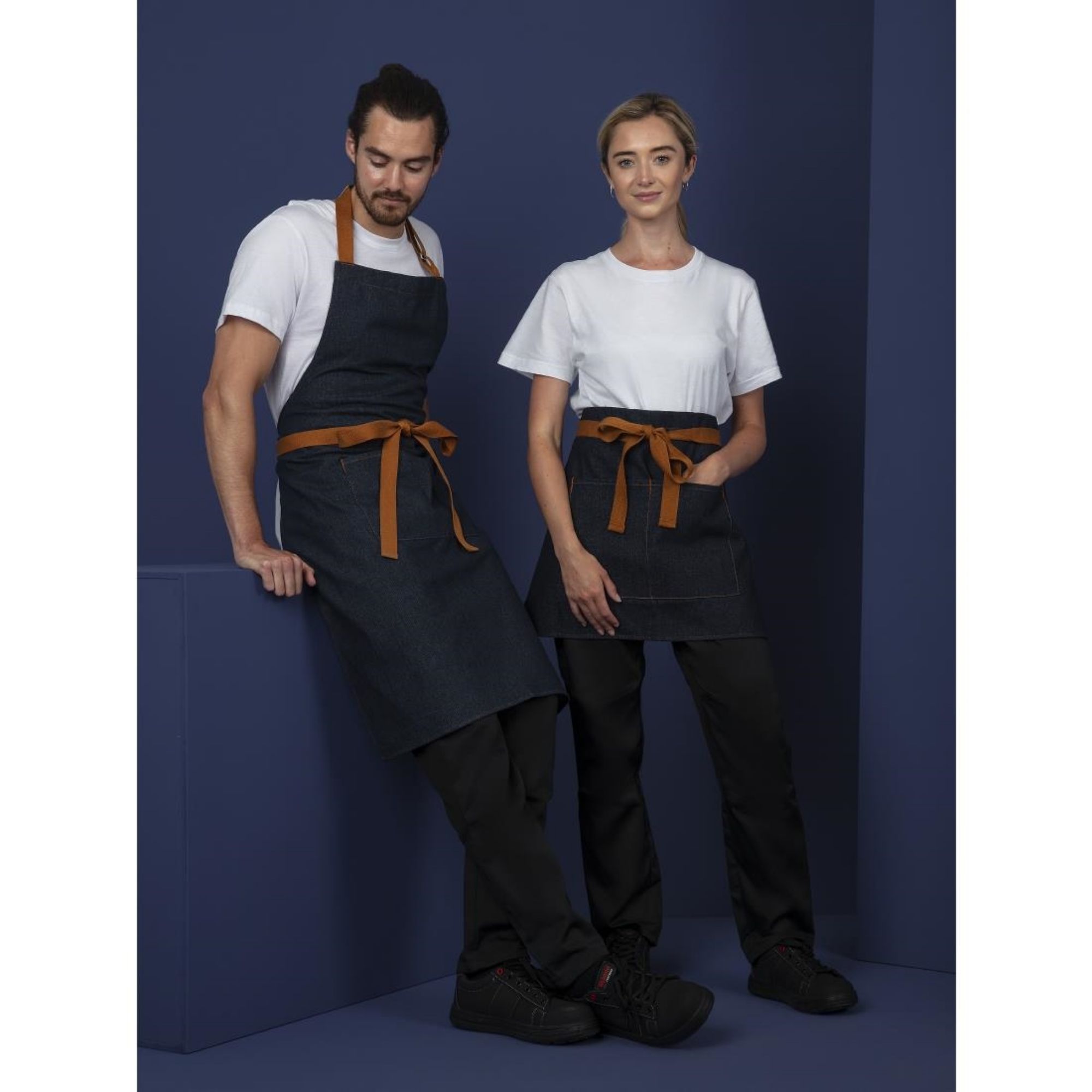 Picture of Southside Bistro Apron Denim-Blue With Tan Ties