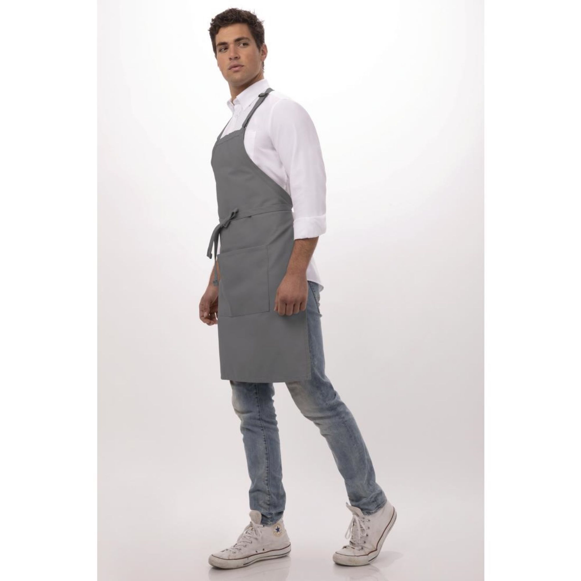 Picture of Chef Works Bib Apron Grey
