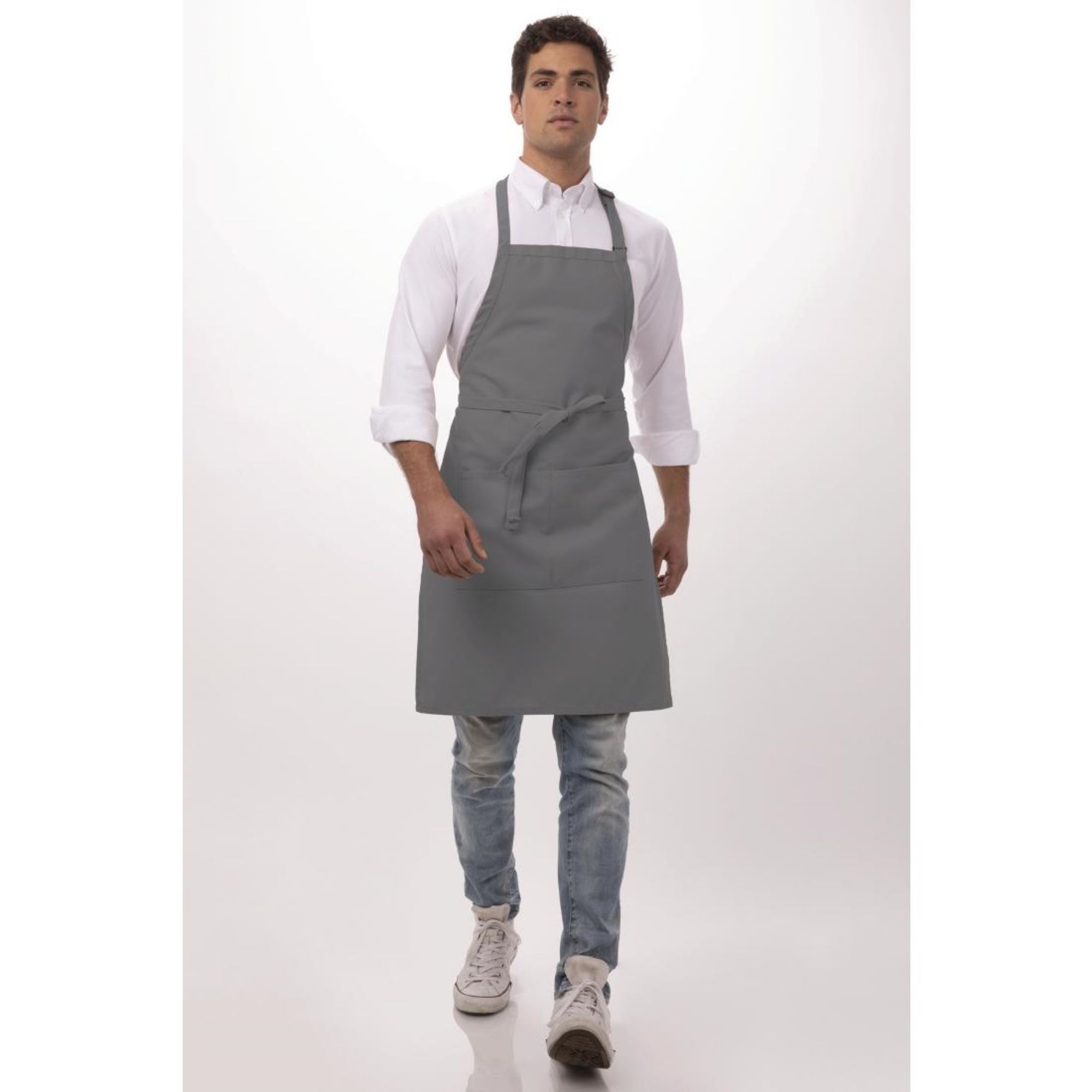 Picture of Chef Works Bib Apron Grey