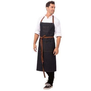 Picture of Chef Works Urban Memphis Wide Bib Apron Indigo