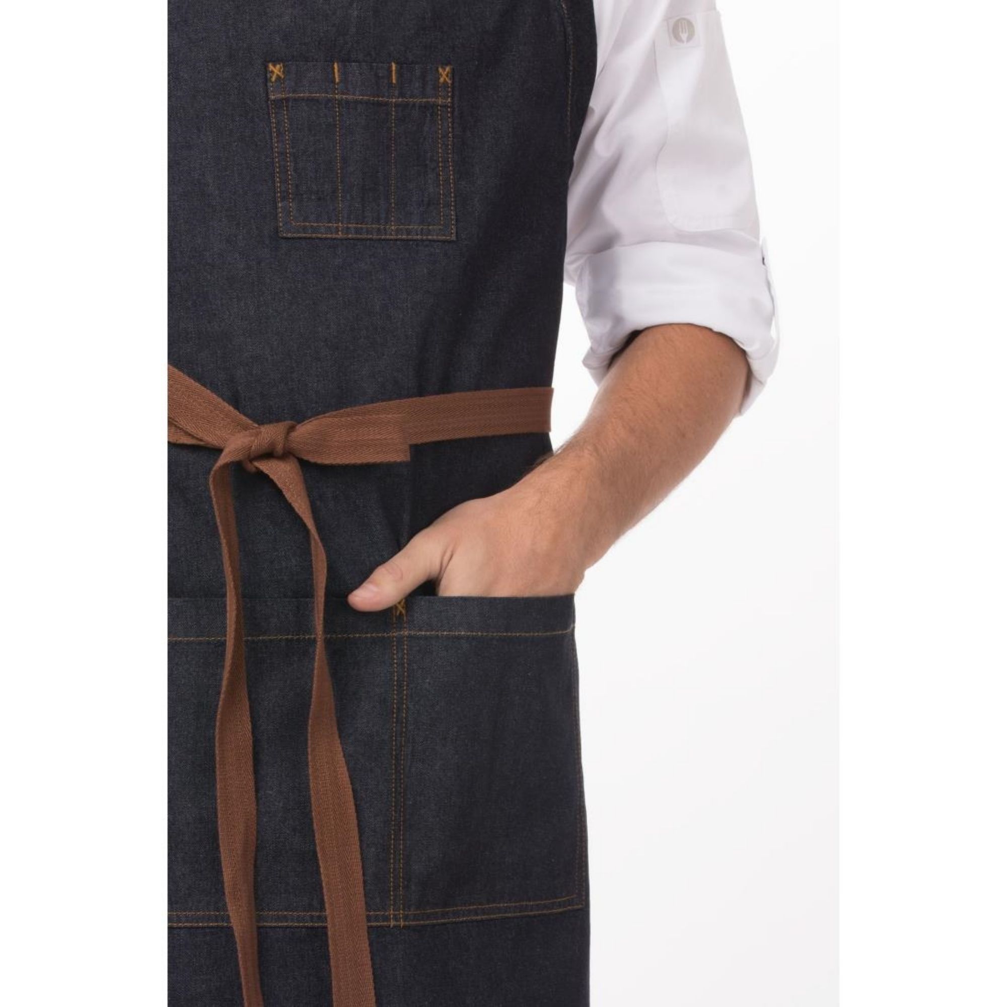 Picture of Chef Works Urban Memphis Wide Bib Apron Indigo