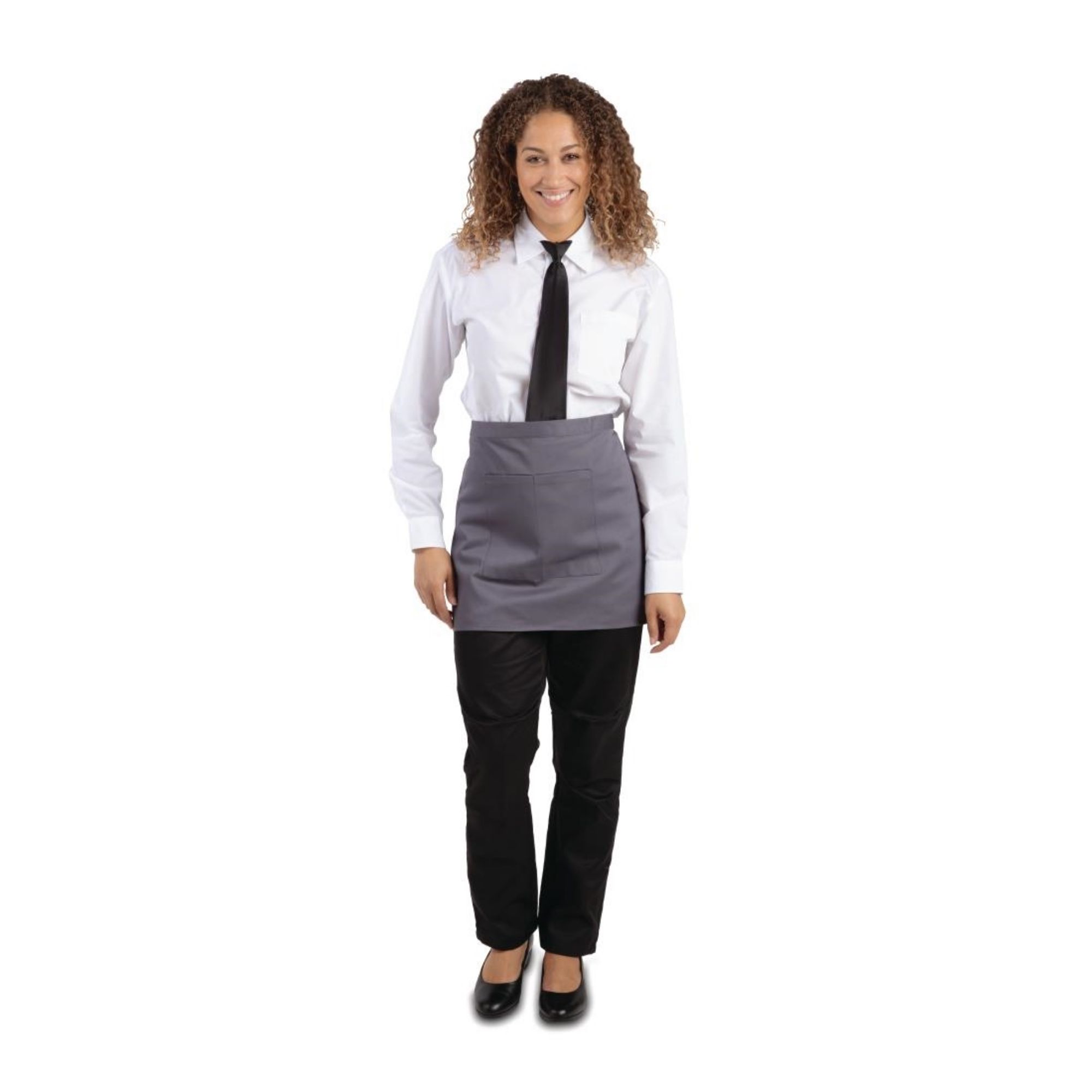 Picture of Whites Short Bistro Apron Charcoal