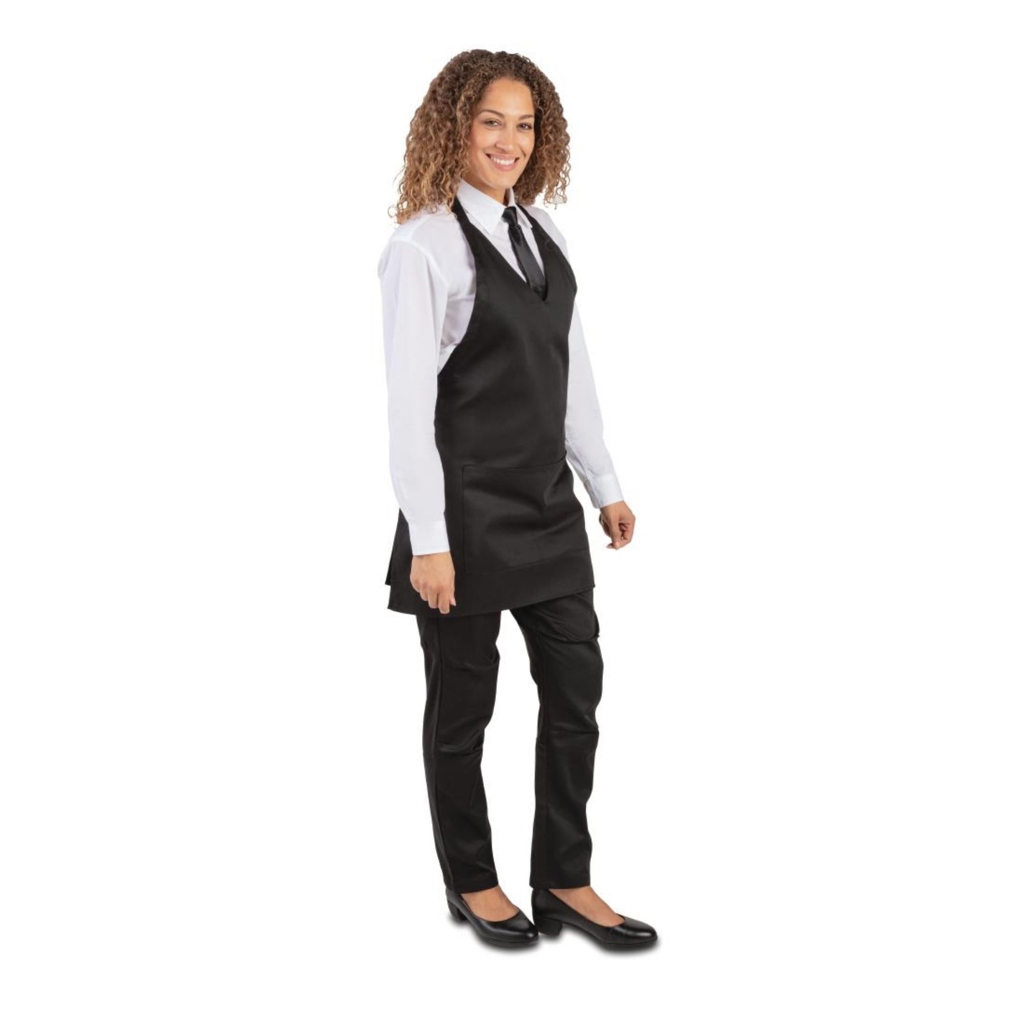 Picture of Whites V Neck Service Apron Black