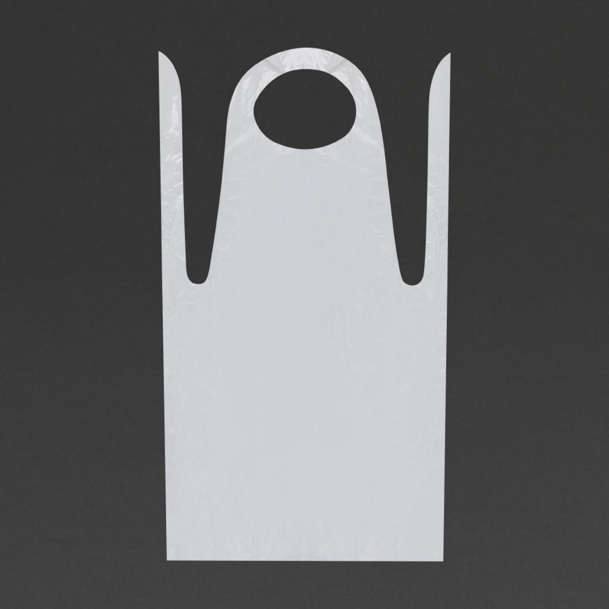 Picture of Disposable Polythene Bib Aprons White (Pack of 100)