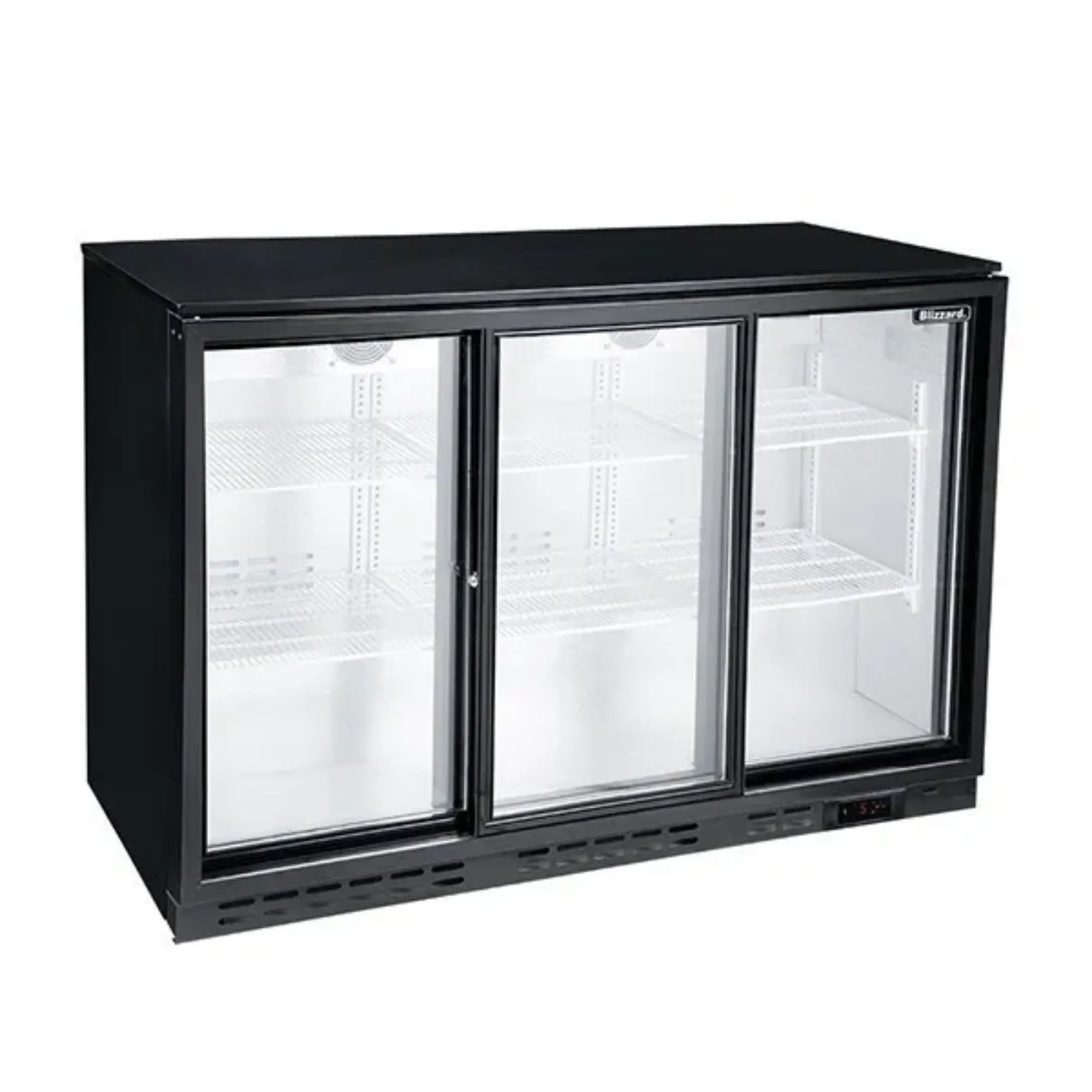 Picture of BLIZZARD Triple Hinged Glass Door Bottle Cooler Black BAR3