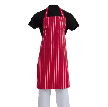 Picture of Whites Bib Apron Red And White Stripe