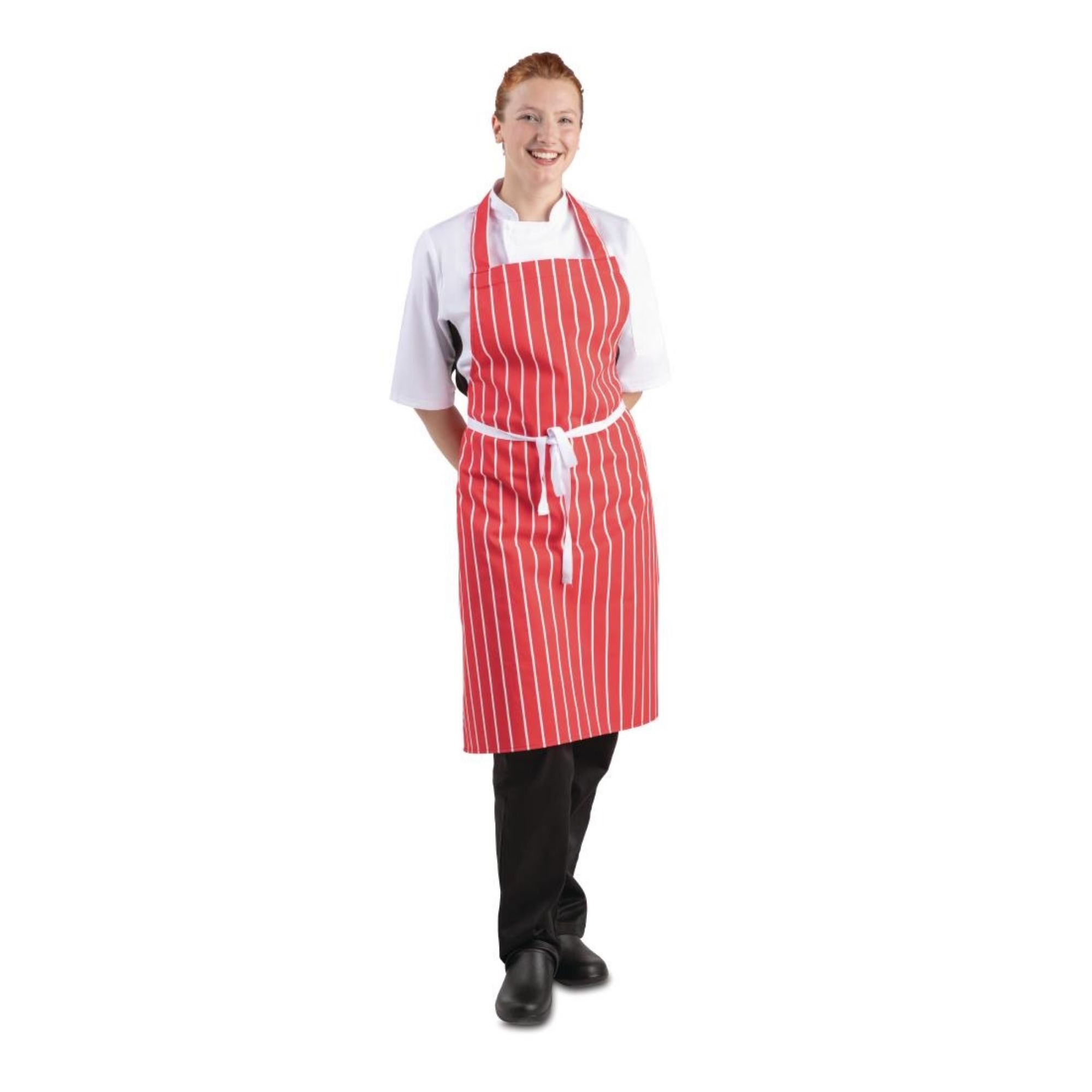 Picture of Whites Bib Apron Red And White Stripe