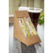 Picture of Colpac Recyclable Kraft Front-Loading Sandwich Wedges With PLA Window (Pack of 500)