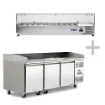 Picture of Atosa EPF3485GR + VRX2000/330 3 Door Pizza Counter Fridge with VRX Unit & GN Pans, 375 Litres