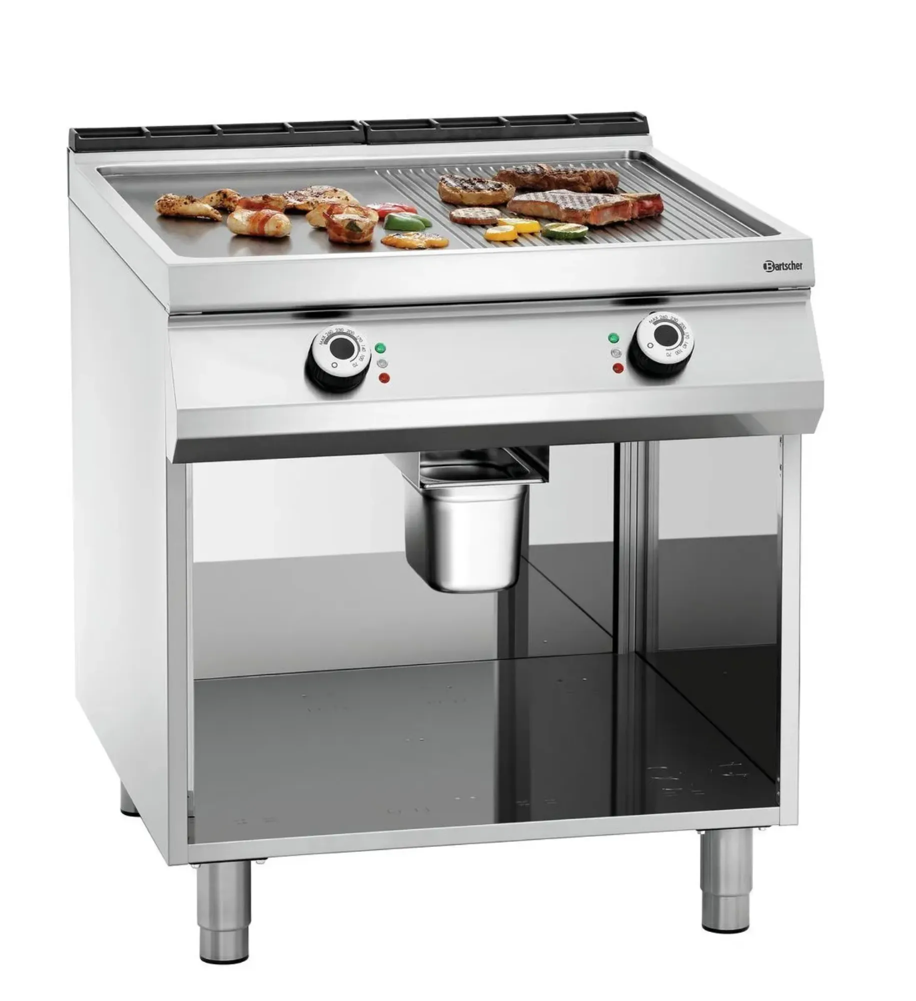 Picture of Bartscher Electric griddle plate, 1/2+1/2,OBU