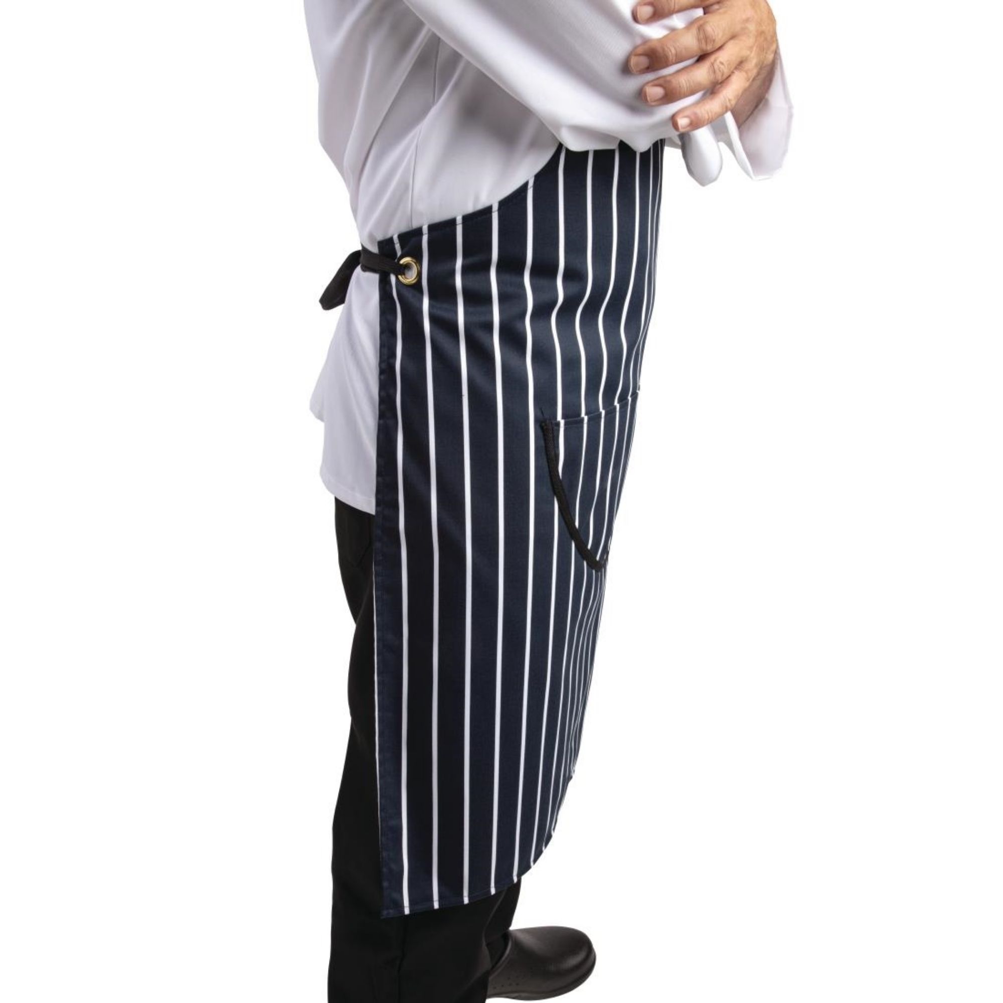 Picture of Whites Butchers Apron Navy Stripe Extra Large