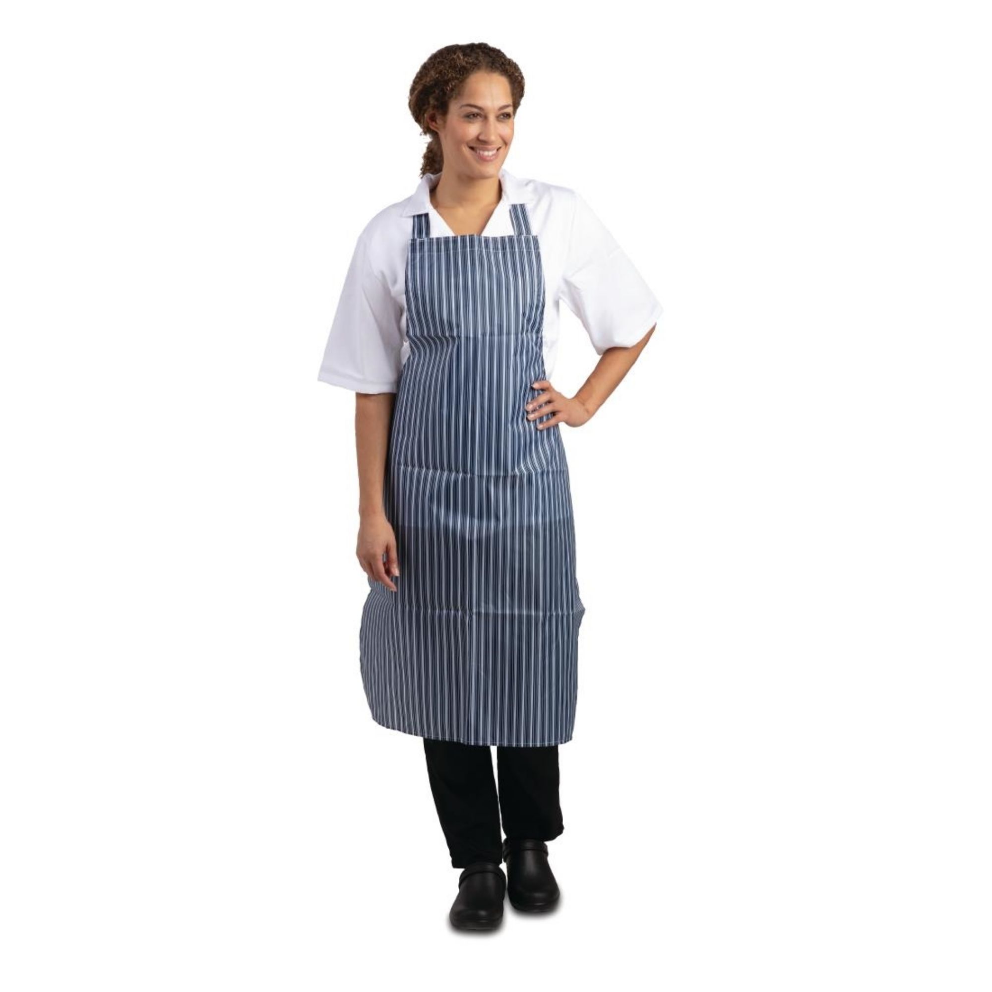 Picture of Whites Water Resistant Bib Apron Blue and White