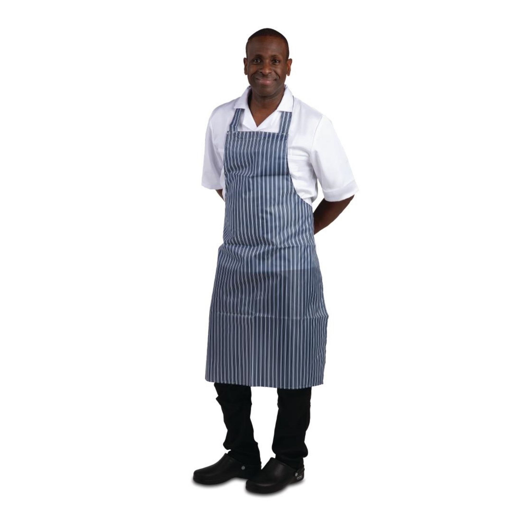 Picture of Whites Water Resistant Bib Apron Blue and White