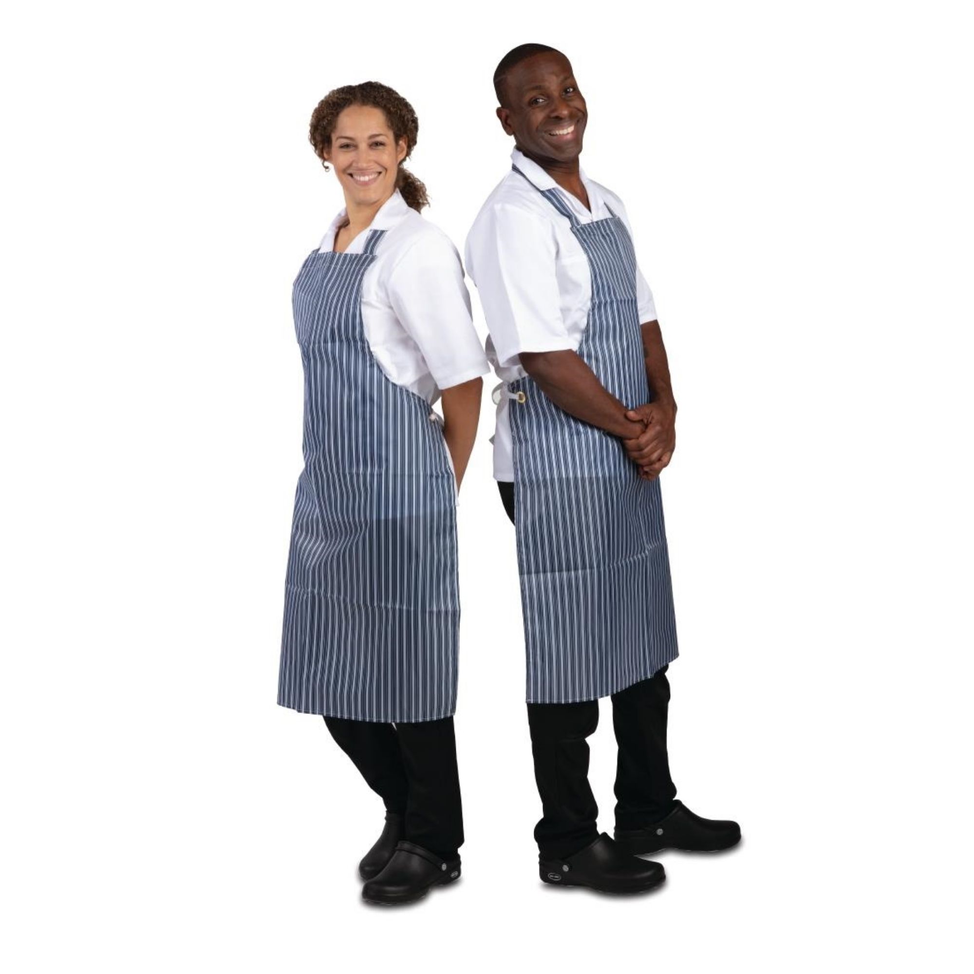 Picture of Whites Water Resistant Bib Apron Blue and White