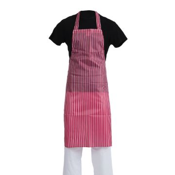 Picture of Whites Water Resistant Bib Apron Red And White Stripe