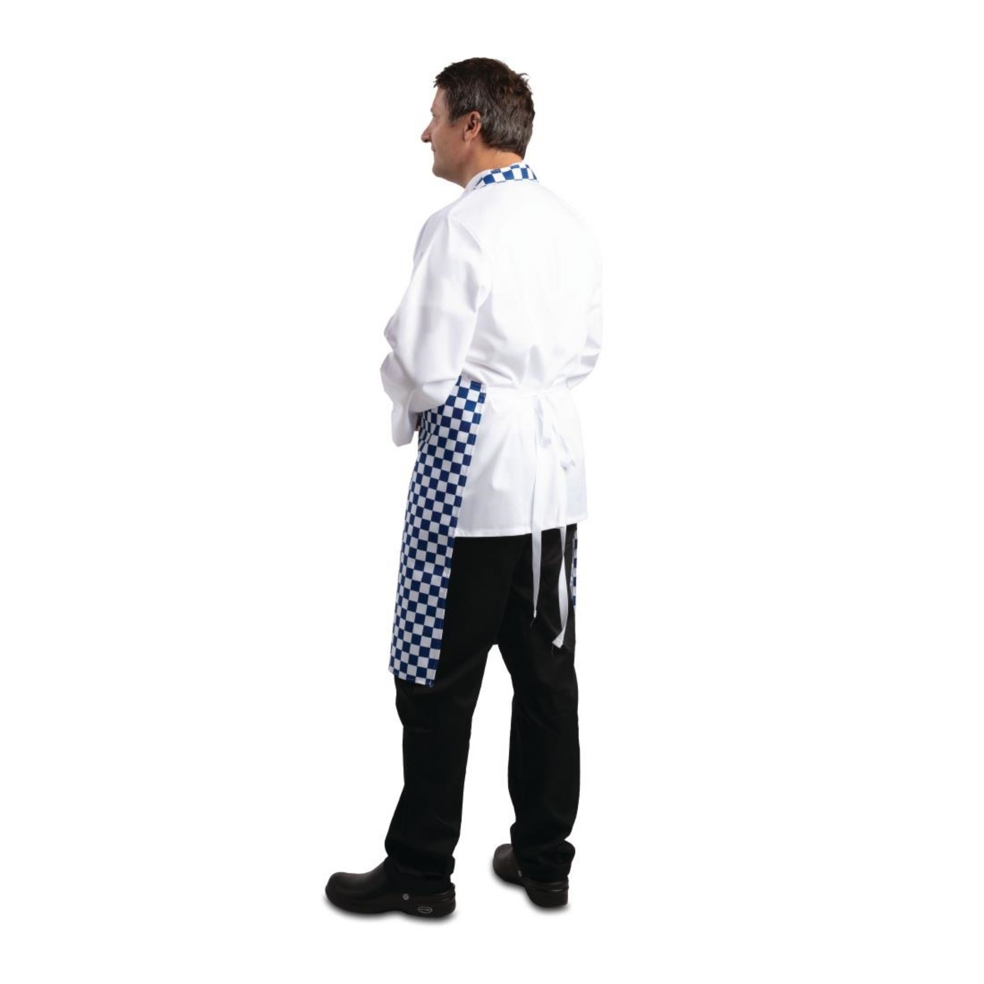 Picture of Whites Bib Apron Blue And White Check