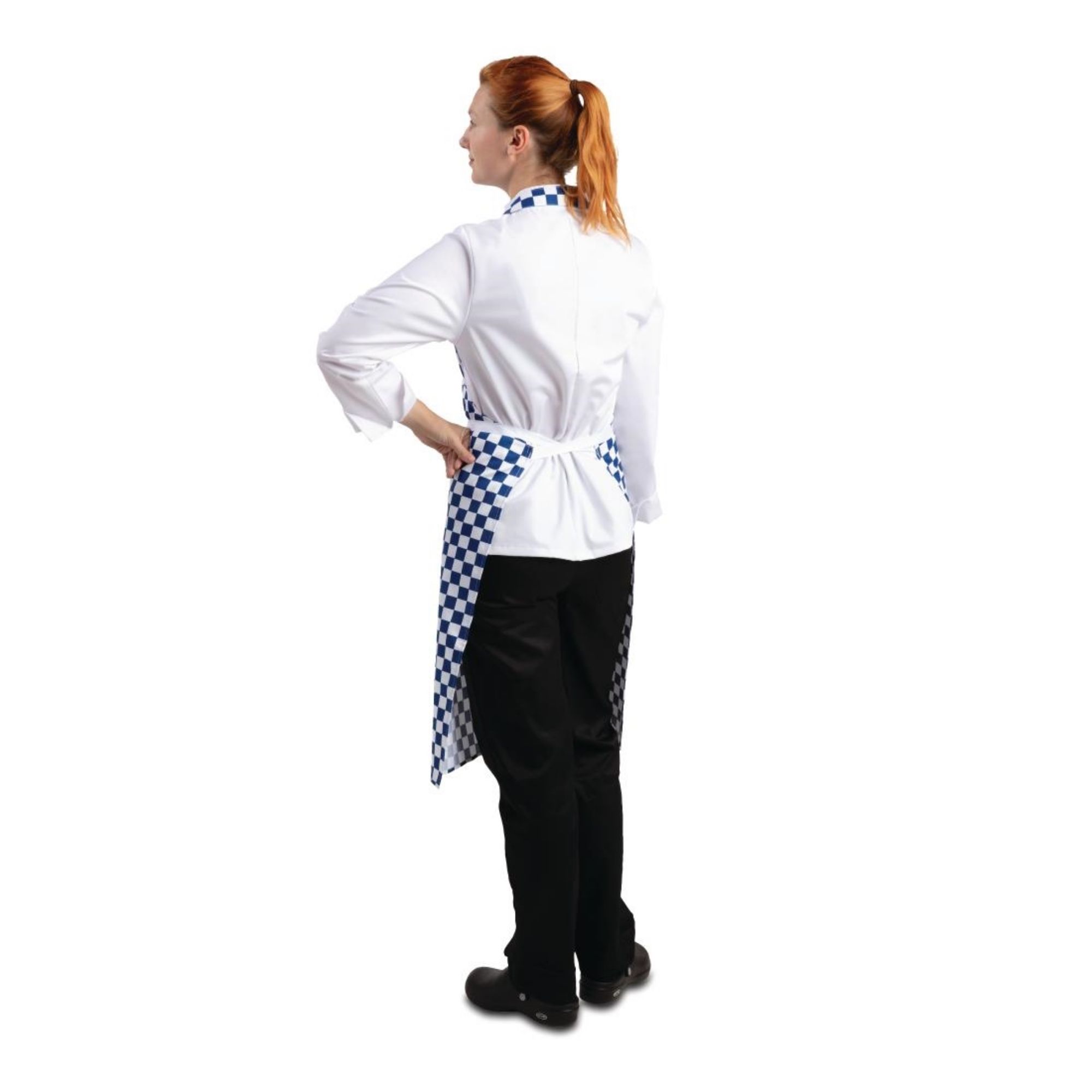 Picture of Whites Bib Apron Blue And White Check