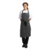 Picture of Whites Bib Apron Butchers Stripe Black