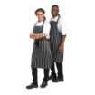 Picture of Whites Bib Apron Butchers Stripe Black