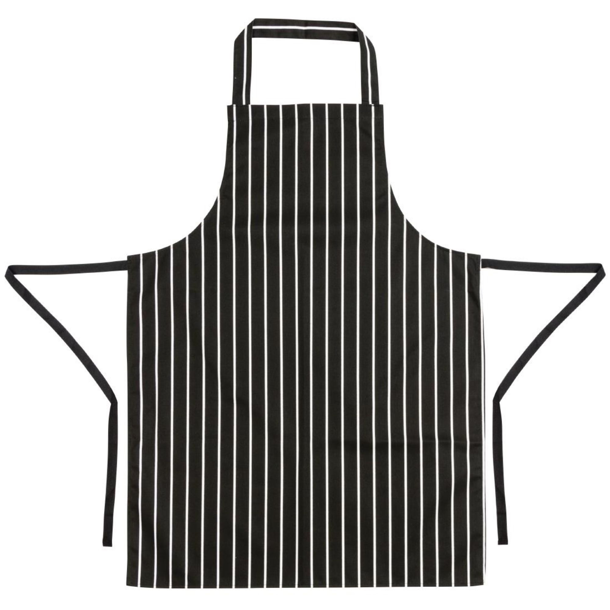 Picture of Whites Bib Apron Butchers Stripe Black