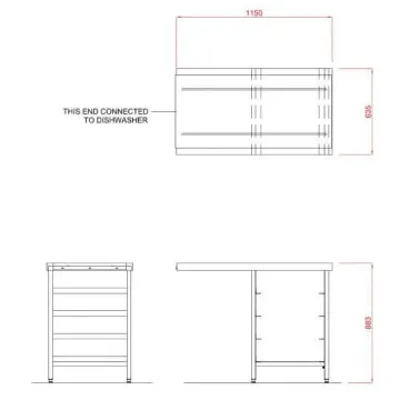 Picture of Hobart SCR1150 Outlet Single Rack Table