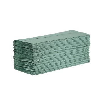 Picture of Jantex Z Fold Paper Hand Towels Green 1-Ply 3000 Sheets