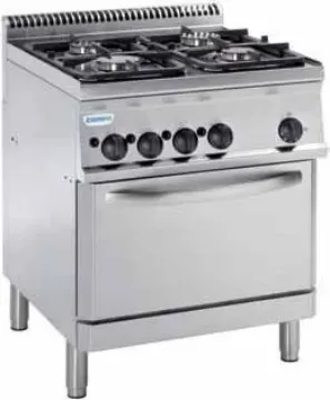 Picture of Tecnoinox PF70V7 Medium Duty 4 Burner Range With Electric Fan Oven