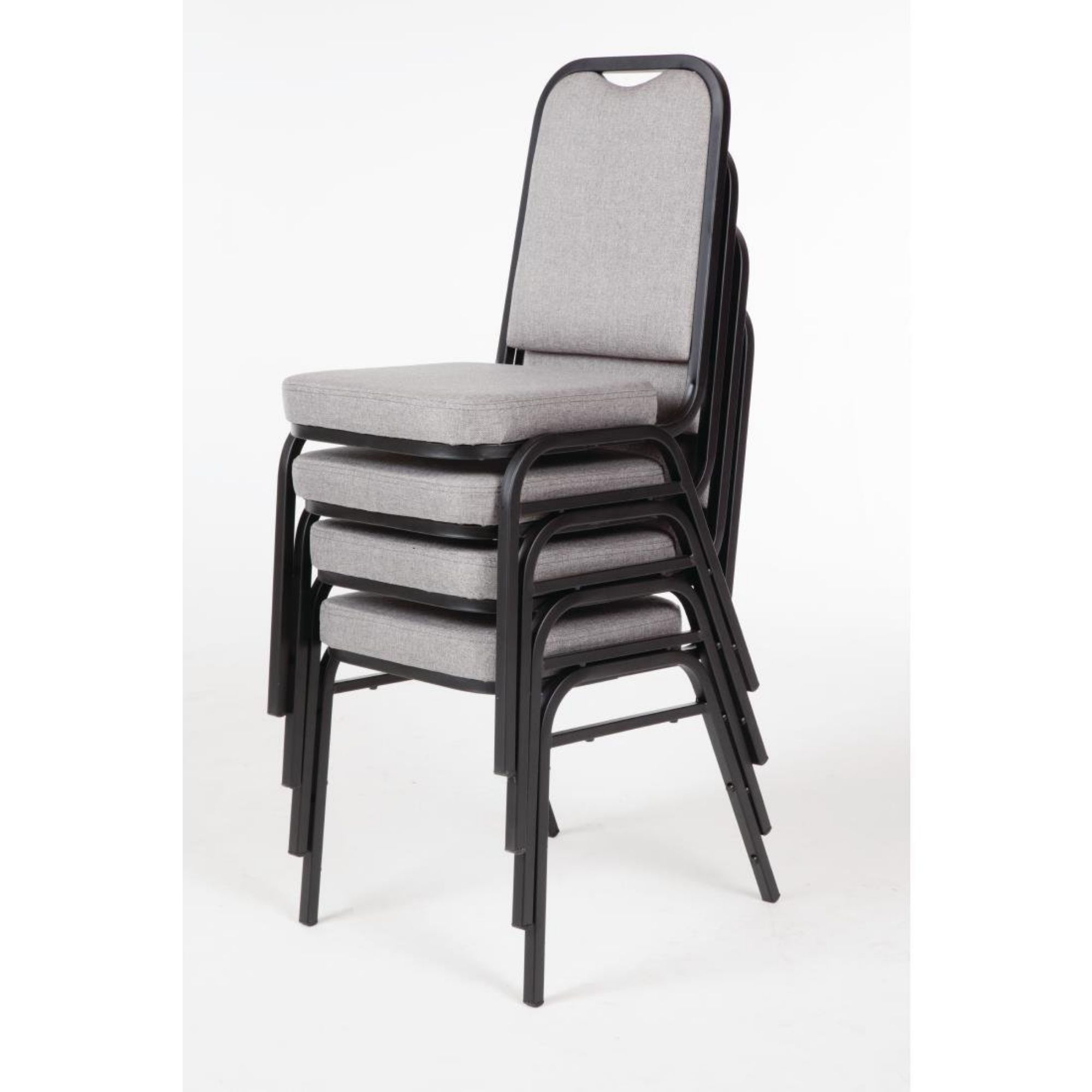 Picture of Bolero Square Back Banquet Chairs Black & Grey (Pack of 4)