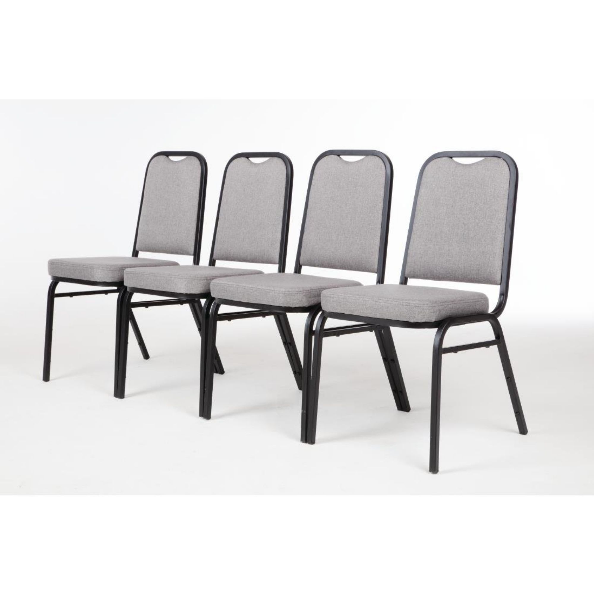 Picture of Bolero Square Back Banquet Chairs Black & Grey (Pack of 4)
