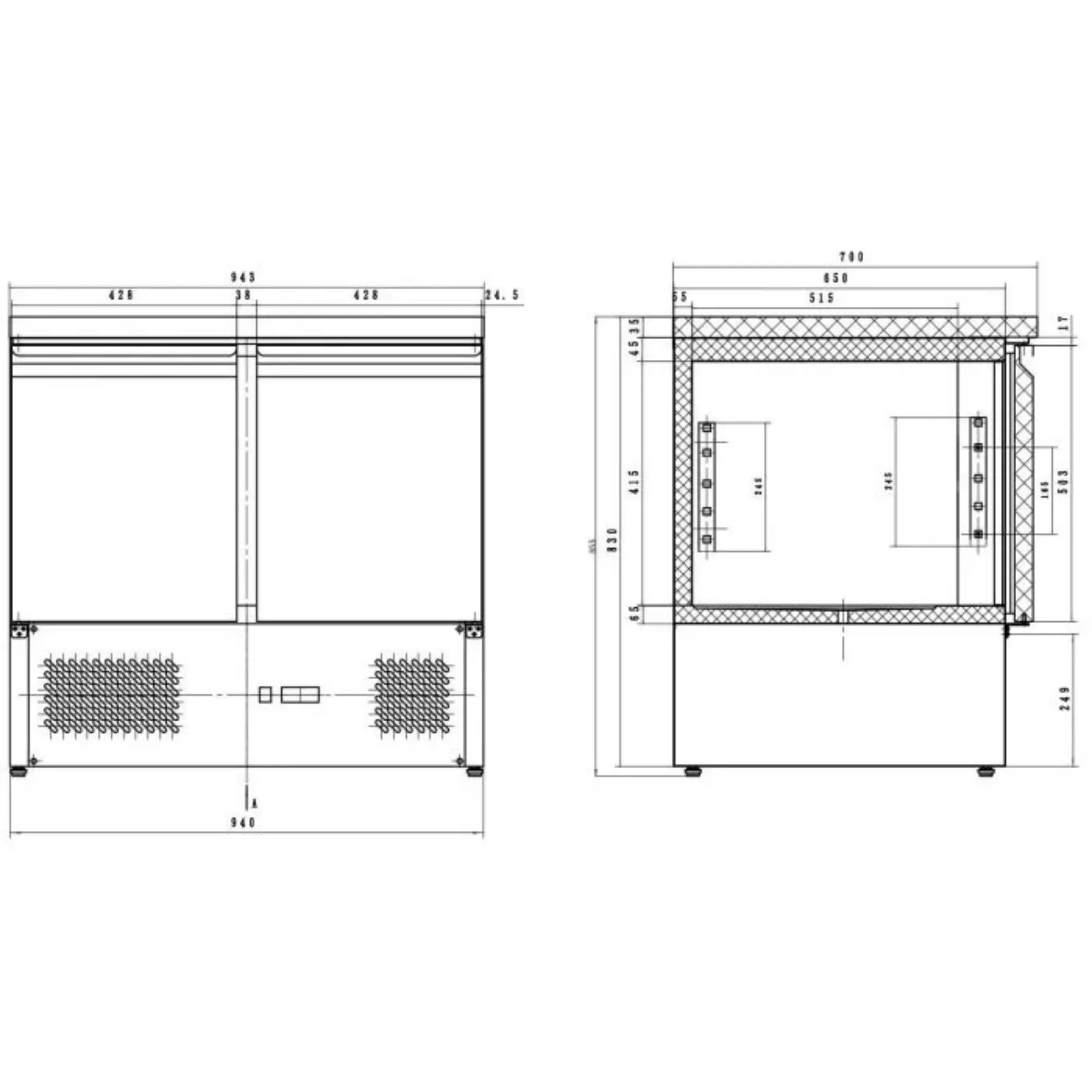 Picture of Counter Freezer Negative Counter 2 Doors