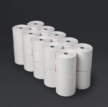 Picture of Olympia Non-Thermal 2ply White and Pink Till Roll 76 x 71mm (Pack of 20)