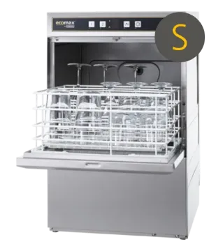 Picture of Hobart Ecomax G404SW-12B Compact Glasswasher WRAS Approved with Water Softener, 390mm Rack